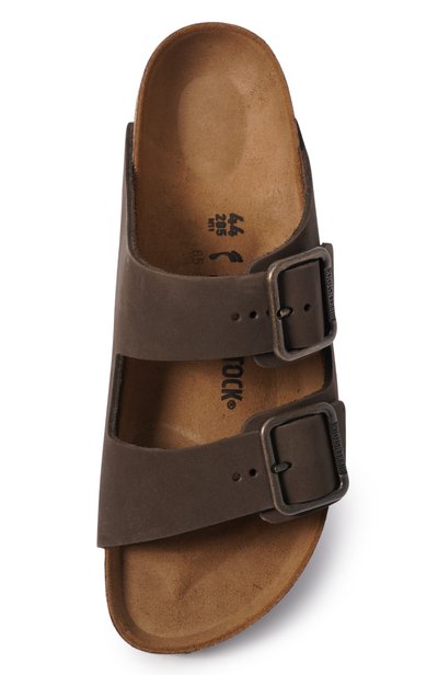 Шлепанцы arizona из нубука BIRKENSTOCK темно-коричневого цвета по цене 19800 руб., арт. 1032764, фото 5 Шлепанцы arizona из нубука BIRKENSTOCK, арт. 1032764, фото 5