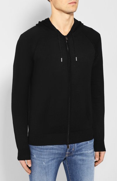 Шерстяная толстовка CANALI черного цвета по цене 96100 руб., арт. C0657/MK00780, фото 3 Шерстяная толстовка CANALI, арт. C0657/MK00780, фото 3