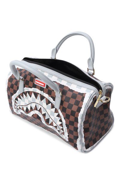 Дорожная сумка tear check SPRAYGROUND светло-серого цвета по цене 17050 руб., арт. 910D8293NSZ/CREAM BR0WN TEAR CHECK MINI DUFFLE, фото 3 Дорожная сумка tear check SPRAYGROUND, арт. 910D8293NSZ/CREAM BR0WN TEAR CHECK MINI DUFFLE, фото 3