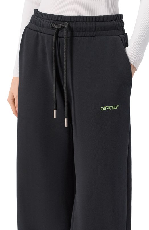 Хлопковые брюки Off-White 0WCH022S26FLE001 Чёрный  0WCH022S26FLE001 Фото 5