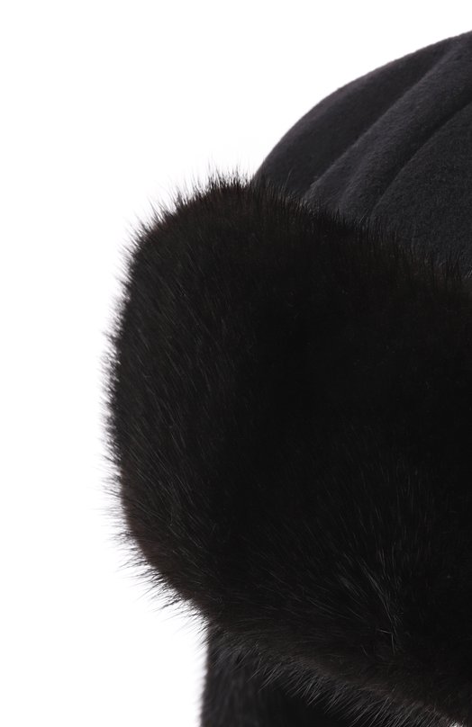 Шапка-ушанка Бруклин с мехом норки FurLand 0130910010059600048 Чёрный  0130910010059600048 Фото 3