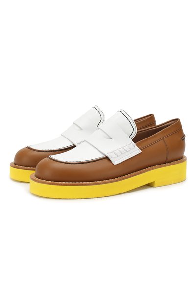 Кожаные пенни-лоферы MARNI желтого цвета по цене 63000 руб., арт. M0MS000702/LV817, фото 1 Кожаные пенни-лоферы MARNI, арт. M0MS000702/LV817, фото 1