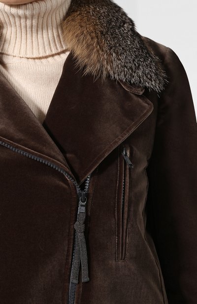 Хлопковая куртка с меховой отделкой BRUNELLO CUCINELLI, арт. MA5938519, фото 5