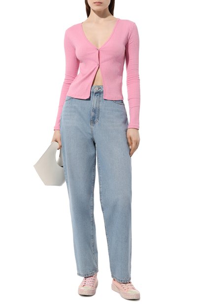 Текстильные кеды ACNE STUDIOS розового цвета по цене 35150 руб., арт. BALL0W HIGH BURGER TUMBLED WBA3, фото 2 Текстильные кеды ACNE STUDIOS, арт. BALL0W HIGH BURGER TUMBLED WBA3, фото 2