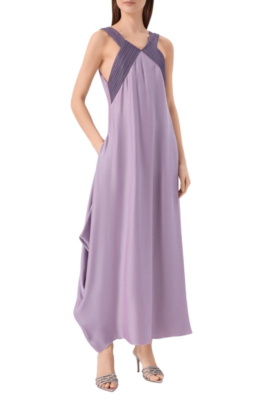 Платье из лиоцелла и вискозы Giorgio Armani GW002518/TE20155 Фиолетовый  GW002518/TE20155 Фото 2