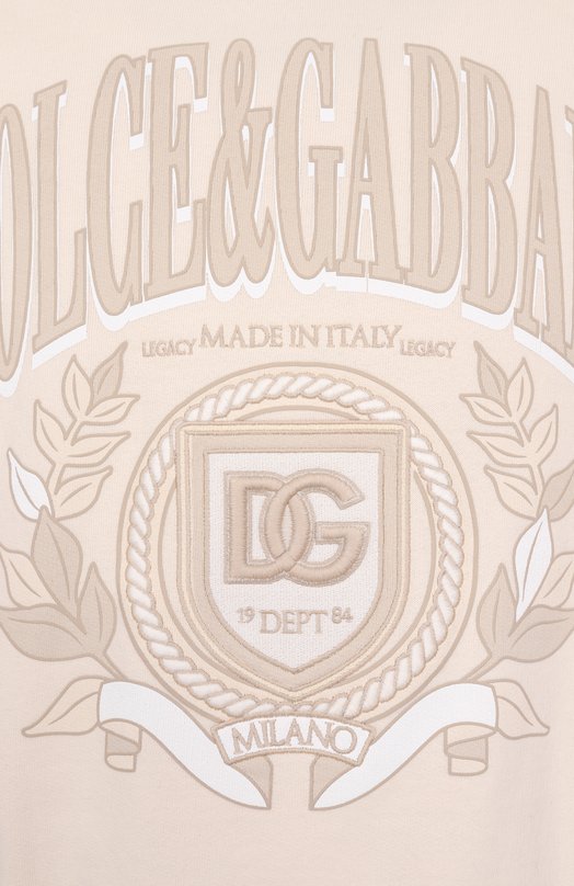 Хлопковое худи Dolce & Gabbana G9BJGZ/G702J Кремовый  G9BJGZ/G702J Фото 6