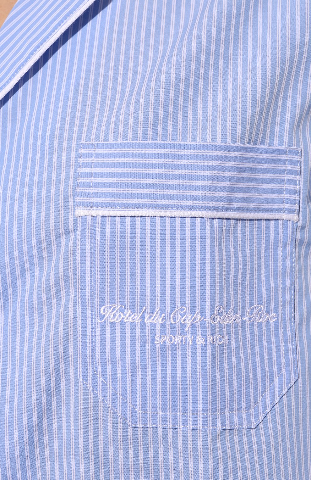 Хлопковая блузка SPORTY AND RICH голубого цвета по цене 19400 руб., арт. SI021501651ST03, фото 5 Хлопковая блузка SPORTY AND RICH, арт. SI021501651ST03, фото 5