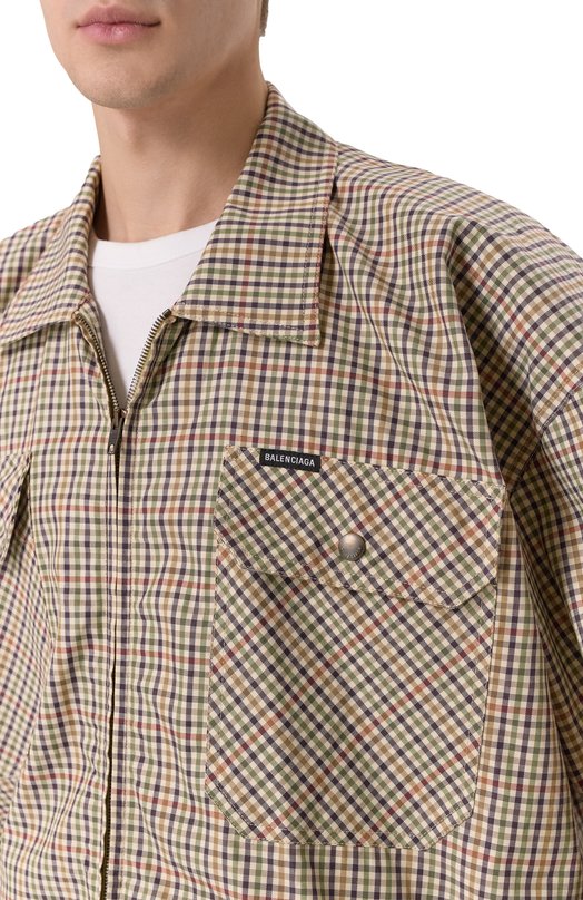 Хлопковая куртка-рубашка Balenciaga 839191/TSM20 Бежевый  839191/TSM20 Фото 5