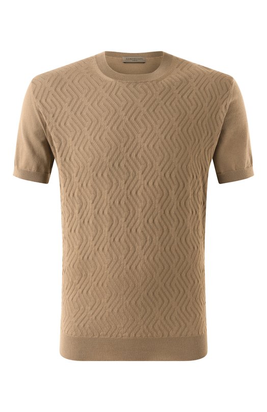 Хлопковый джемпер Corneliani 25M589-2525127 Бежевый 25M589-2525127