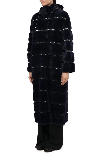 Шуба из меха норки с капюшоном VALENTINO, арт. QF3FA5961DF, фото 3