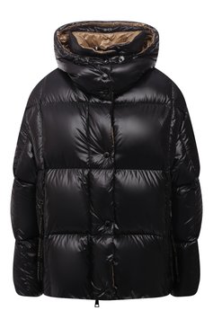 Женский пуховик parana MONCLER черного цвета, арт. G2-093-1A001-07-68950 | Фото 1 (Рукава: Длинные; Материал внешний: Синтетический материал; Региональные ограничения белый список (Axapta Mercury): RU; Кросс-КТ: Пуховик; Материал сплава: П�роставлено; Стили: Спорт-шик; Материал подклада: Синтетический материал; Драгоценные камни: Проставлено; Длина (верхняя одежда): Короткие; Материал утеплителя: Пух и перо)