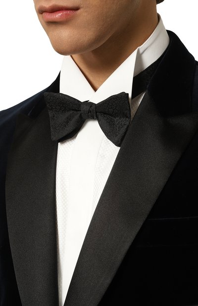 Шелковый галстук-бабочка HUGO черного цвета по цене 7330 руб., арт. 50527644, фото 2 Шелковый галстук-бабочка HUGO, арт. 50527644, фото 2