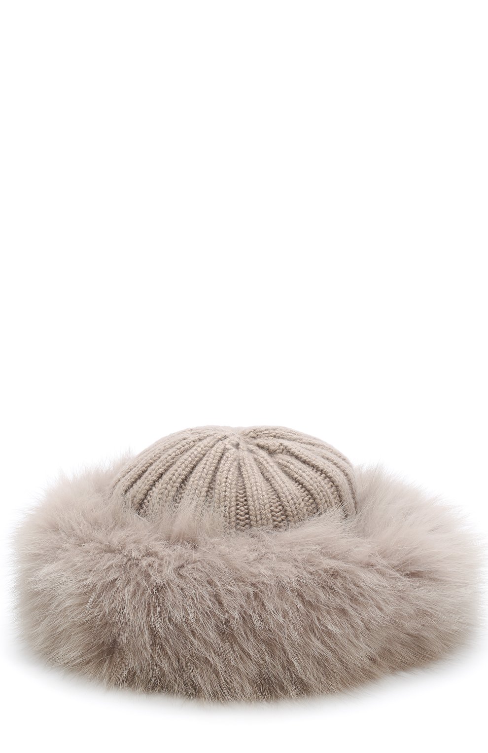 Шапка фактурной вязки с меховой отделкой NIMA, арт. C004/V0LPE SHAD0W, фото 1