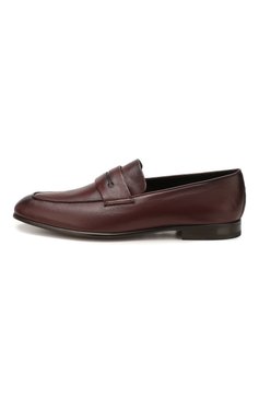 Мужские кожаные пенни-лоферы ZEGNA бордового цвета, арт. A3014X-LHAFR | Фото 3 (Материал внутренний: Натуральная кожа; Стили: Классический; Материал сплава: Проставлено; Нос: Не проставлено; Материал внешний: Натуральная кожа)