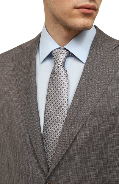 Шелковый галстук CANALI серого цвета по цене 22100 руб., арт. 18/HS03693, фото 2 Шелковый галстук CANALI, арт. 18/HS03693, фото 2