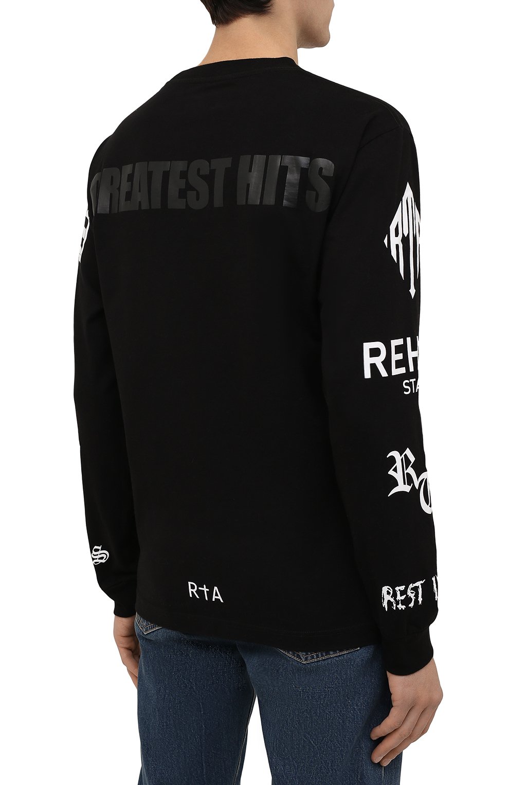 Хлопковый лонгслив RTA, арт. MF21-A094-0049BLKGT, фото 4