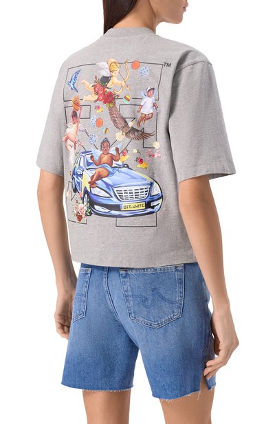 Хлопковая футболка OFF-WHITE, арт. 0WAA124S25JER003, фото 4