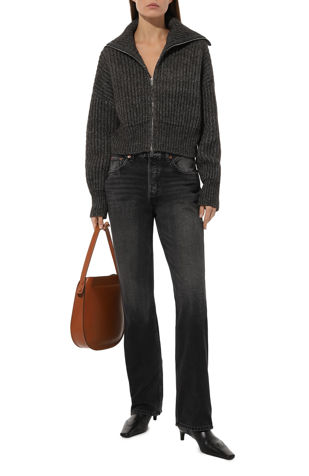 Джинсы RE/DONE темно-серого цвета по цене 43100 руб., арт. 166-03W90HRL0/A, фото 2 Джинсы RE/DONE, арт. 166-03W90HRL0/A, фото 2