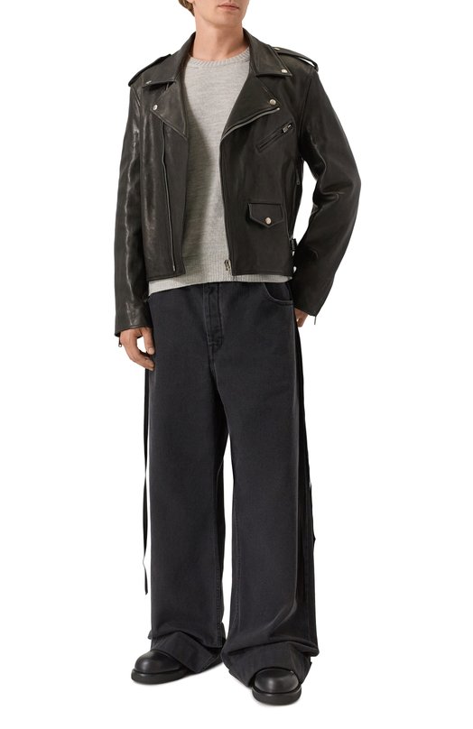 Шерстяной джемпер Ann Demeulemeester B0013174/KN071 Серый  B0013174/KN071 Фото 2