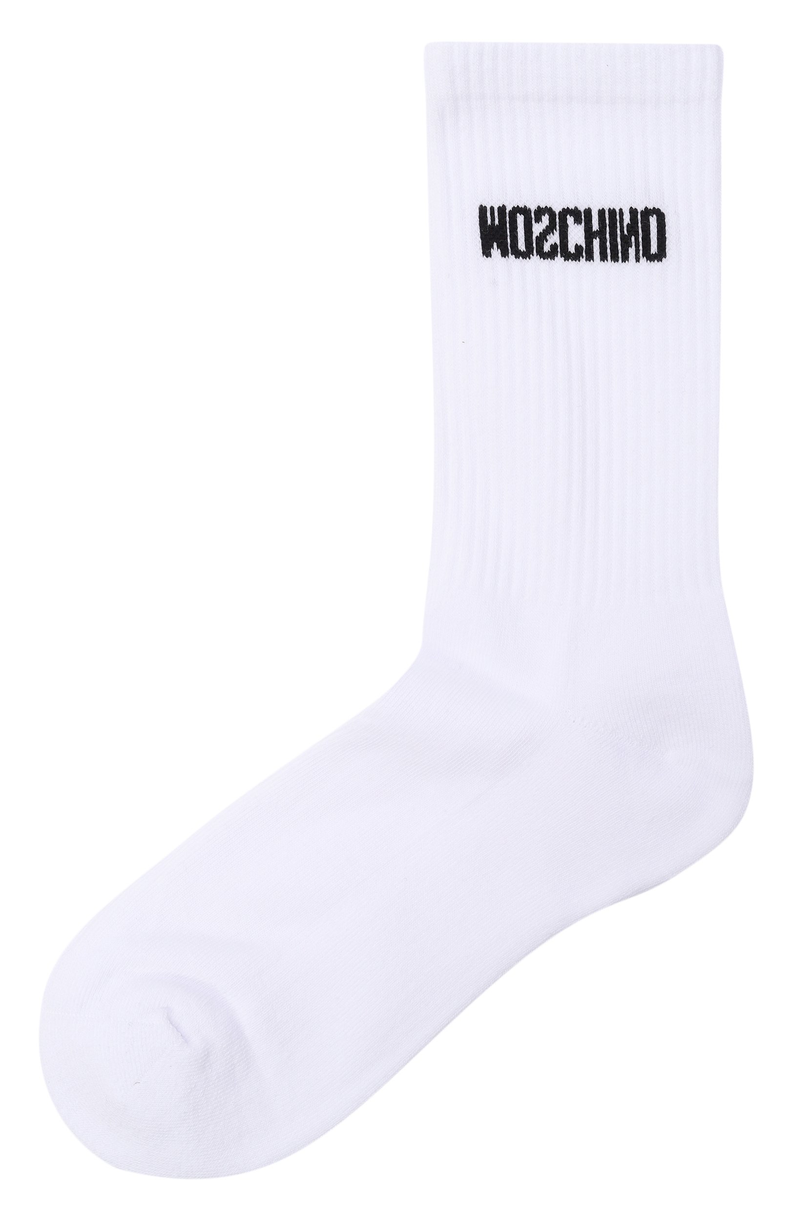 Хлопковые носки MOSCHINO белого цвета по цене 9655 руб., арт. A3403/5598, фото 1 Хлопковые носки MOSCHINO, арт. A3403/5598, фото 1