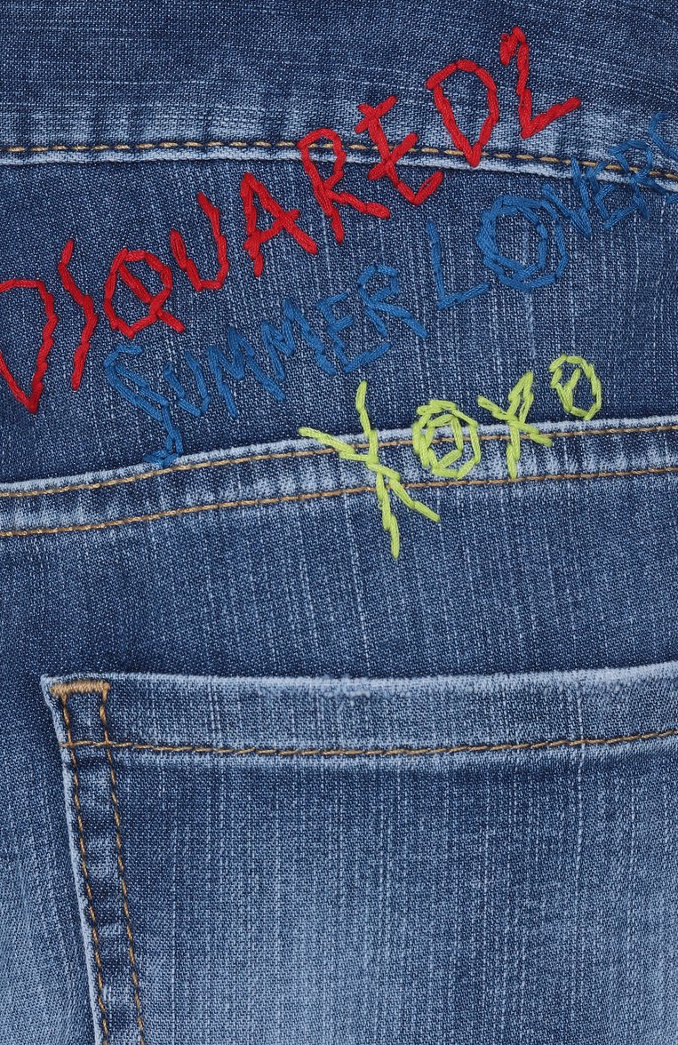 Женские джинсы traveller DSQUARED2 голубого цвета, арт. S73LA0299/S30341 | Фото 6 (Длина (брюки, джинсы): Удлиненные; Материал внешний: Хлопок, Деним; Стили: Кэжуэл; Детали: Делаве; Кросс-КТ: Деним; Силуэт Ж (брюки и джинсы): Широкие; Автоматизация ТО: Проставлено; Автоматизация состава: Проставлено)