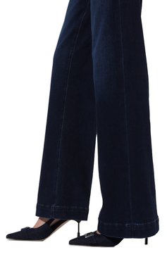 Женские текстильные туфли MSGM темно-синего цвета, арт. 3841MDS834/828 | Фото 3 (Каблук высота: Высокий; Драгоценные камни: Проставлено; Материал внешний: Текстиль; Подошва: Плоская; Материал сплава: Проставлено; Материал внутренний: Натуральная кожа; Каблук тип: Фигурный; Женское Кросс-КТ: Слингбэки)
