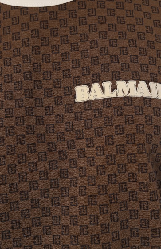 Хлопковая футболка Balmain BF0EE009/BC56 Коричневый  BF0EE009/BC56 Фото 5