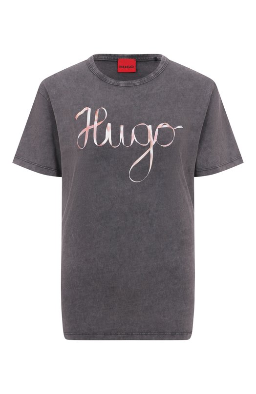 Хлопковая футболка HUGO 50544868 Серый 50544868