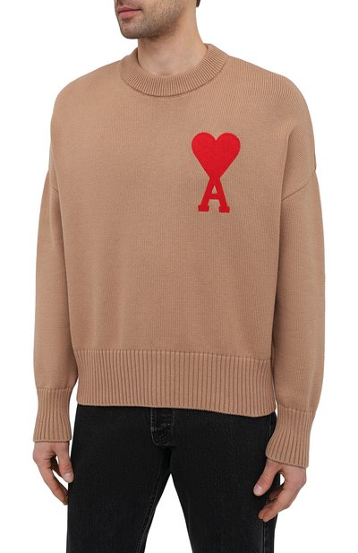 Свитер из хлопка и шерсти AMI, арт. E21HK009.016, фото 3