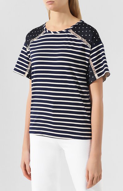 Хлопковая футболка ERMANNO ERMANNO SCERVINO, арт. 44 T TS04 JRI, фото 3