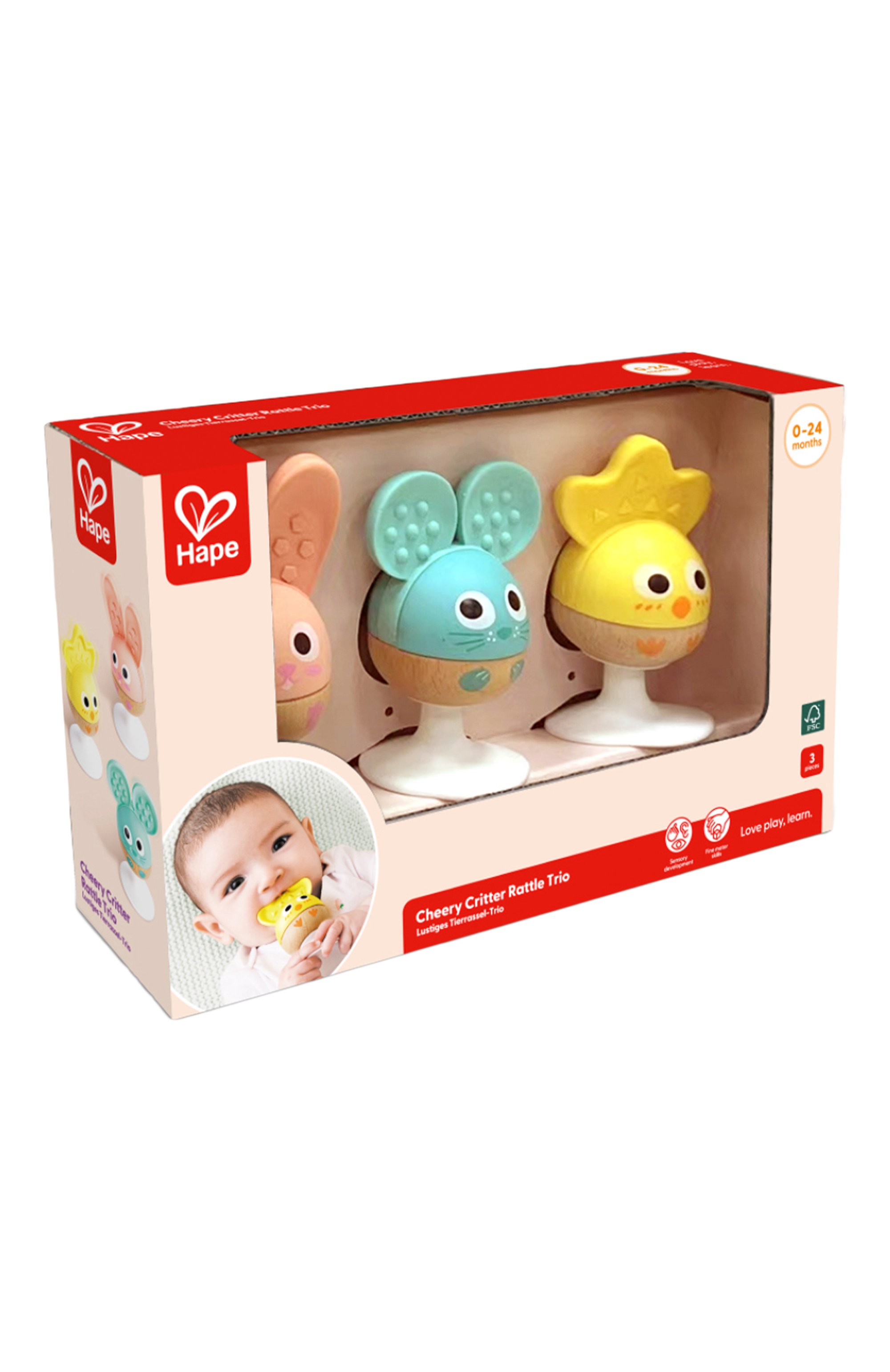 Набор игрушек-погремушек веселое трио HAPE, арт. E0123_HP, фото 1