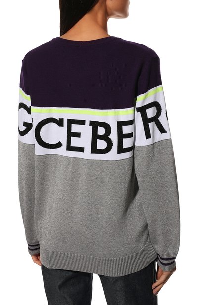 Пуловер из шерсти и вискозы ICEBERG серого цвета по цене 24400 руб., арт. 19I I2P0/A001/7388/0UTLET AW22-23, фото 4 Пуловер из шерсти и вискозы ICEBERG, арт. 19I I2P0/A001/7388/0UTLET AW22-23, фото 4