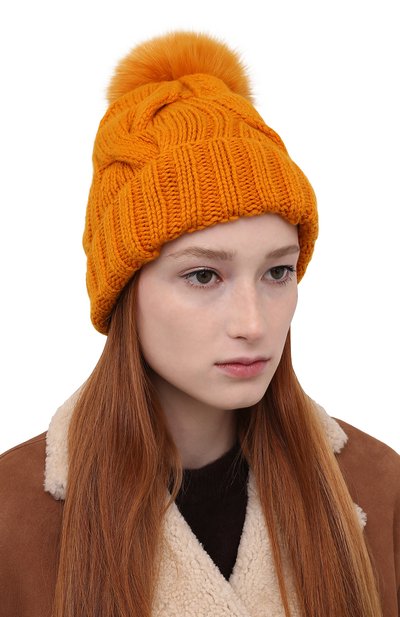 Кашемировая шапка courchevel LORO PIANA оранжевого цвета по цене 64350 руб., арт. FAI3621, фото 2 Кашемировая шапка courchevel LORO PIANA, арт. FAI3621, фото 2
