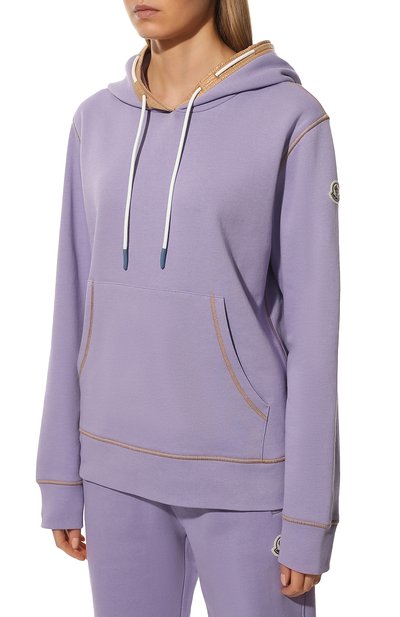 Хлопковое худи MONCLER сиреневого цвета по цене 47550 руб., арт. H1-093-8G000-02-809LC, фото 3 Хлопковое худи MONCLER, арт. H1-093-8G000-02-809LC, фото 3