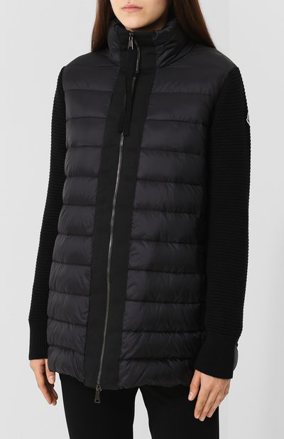 Пуховая куртка с воротником-стойкой MONCLER черного цвета по цене 56500 руб., арт. D2-093-94905-00-98124, фото 3 Пуховая куртка с воротником-стойкой MONCLER, арт. D2-093-94905-00-98124, фото 3