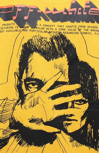 Хлопковая футболка OFF-WHITE желтого цвета по цене 29950 руб., арт. 0MAA027E20JER0121810, фото 5 Хлопковая футболка OFF-WHITE, арт. 0MAA027E20JER0121810, фото 5