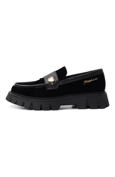 Лоферы MOSCHINO черного цвета по цене 32050 руб., арт. 84252/VAR1_001, фото 2 Лоферы MOSCHINO, арт. 84252/VAR1_001, фото 2