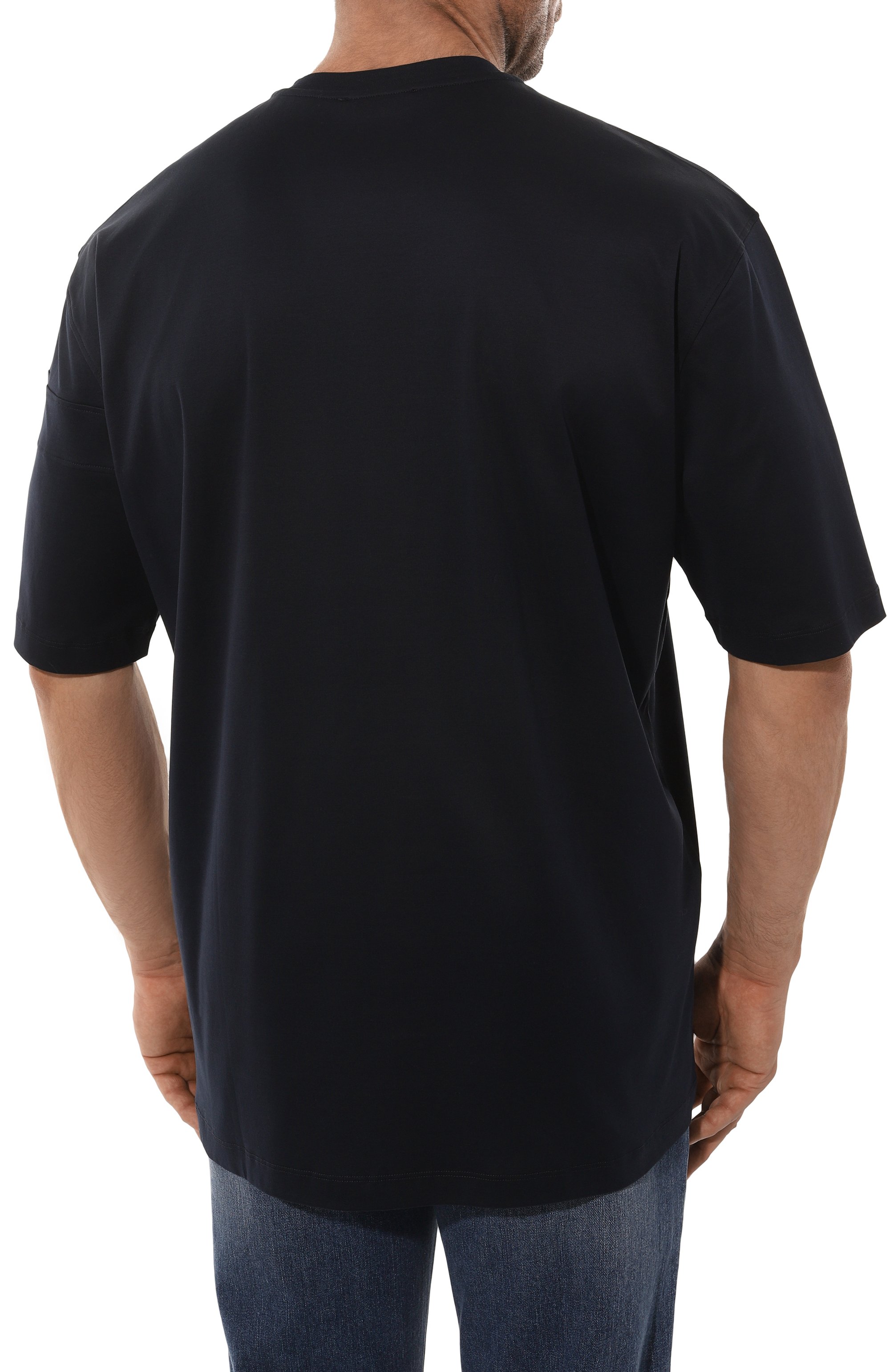 Хлопковая футболка ZILLI темно-синего цвета по цене 87550 руб., арт. TSR001M0110VZI0P0/66, фото 4 Хлопковая футболка ZILLI, арт. TSR001M0110VZI0P0/66, фото 4