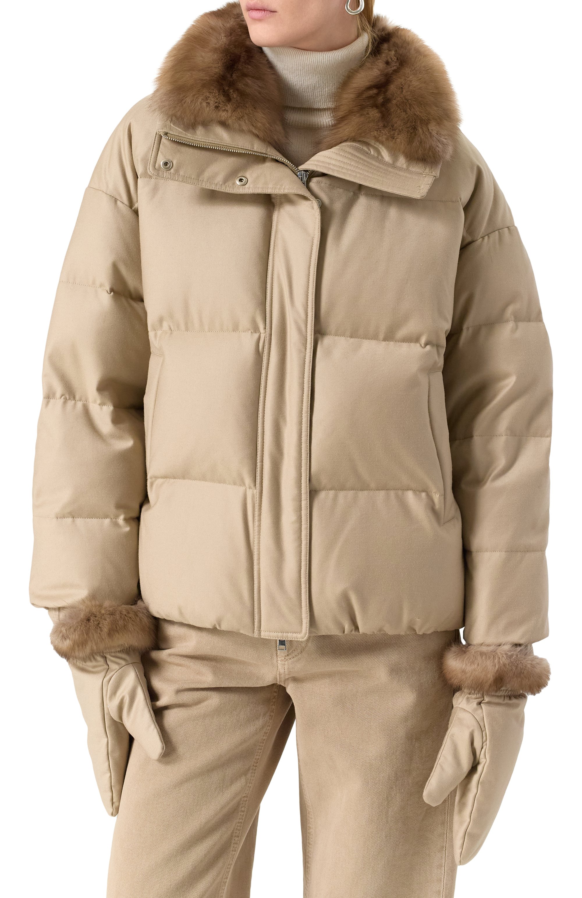 Пуховик с отделкой из соболя YVES SALOMON, арт. 24WYV02766W02W, фото 3