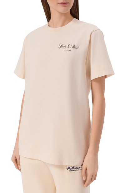 Хлопковая футболка SPORTY AND RICH, арт. T004365232WH37, фото 3