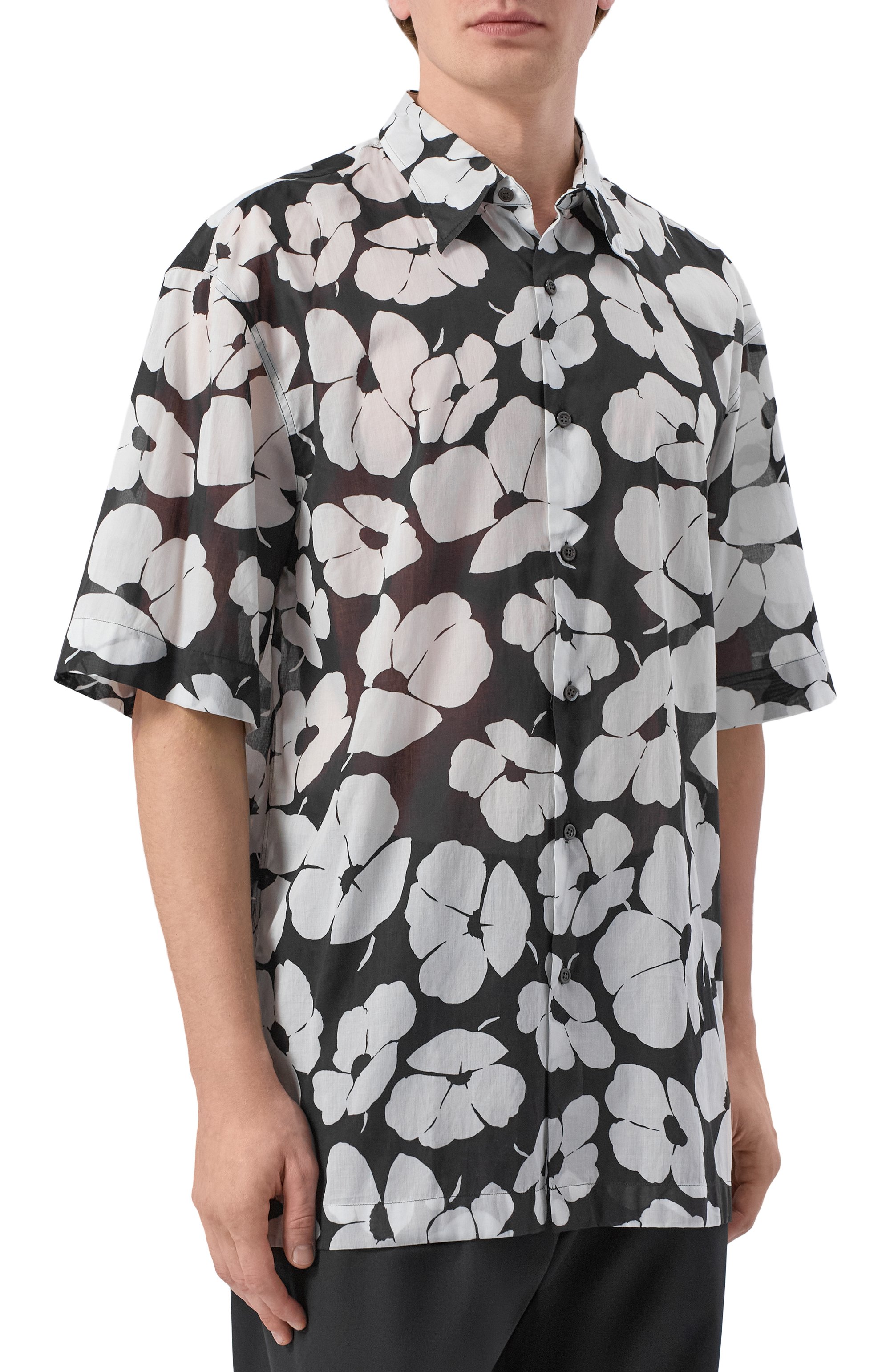 Хлопковая рубашка DRIES VAN NOTEN черно-белого цвета по цене 99500 руб., арт. 020700/3069, фото 3 Хлопковая рубашка DRIES VAN NOTEN, арт. 020700/3069, фото 3