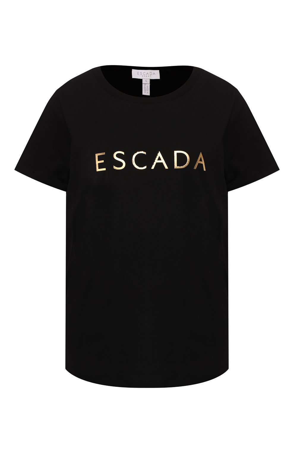 Хлопковая футболка ESCADA SPORT черного цвета по цене 13450 руб., арт. 5031118, фото 1 Хлопковая футболка ESCADA SPORT, арт. 5031118, фото 1