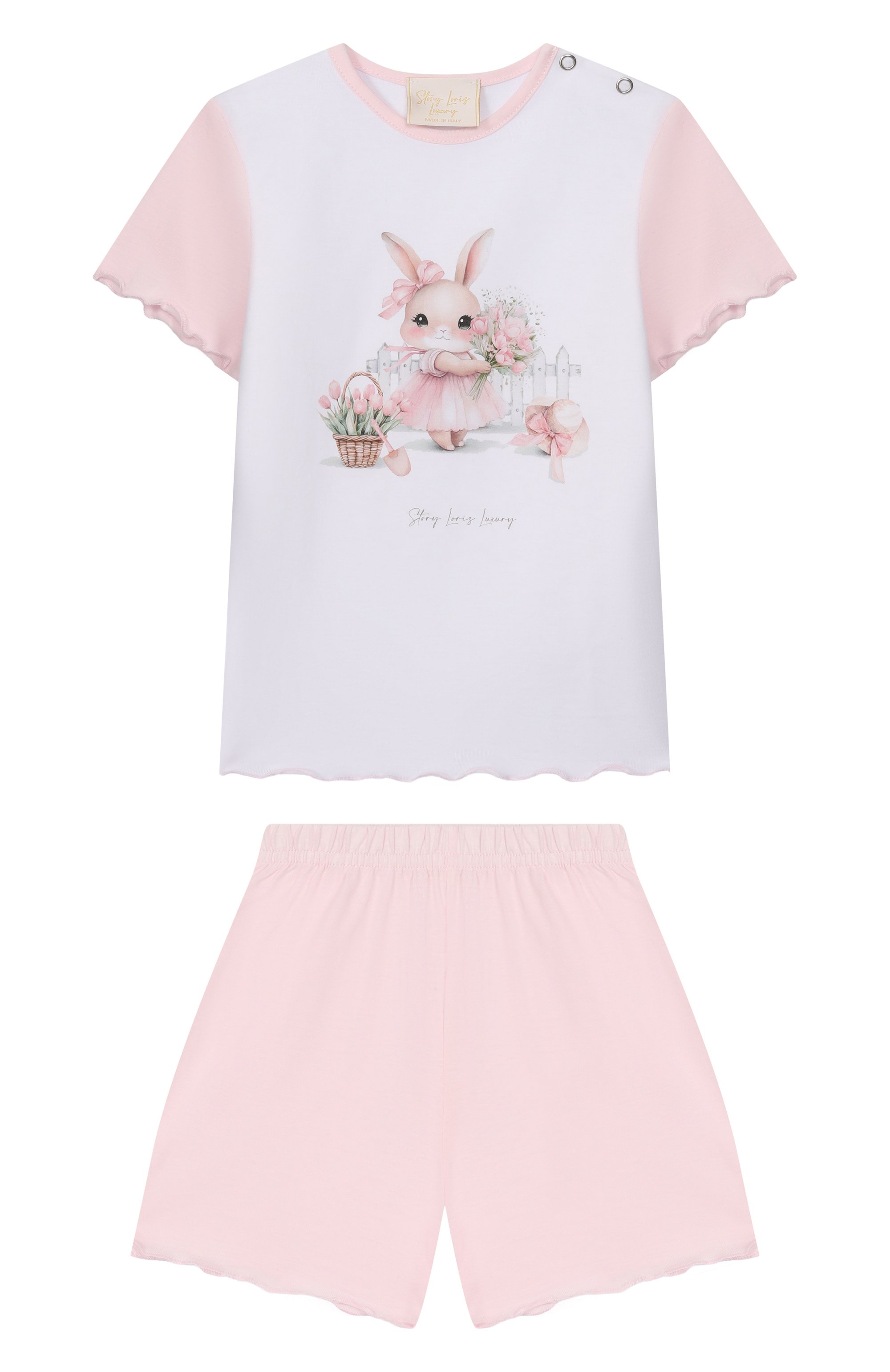 Хлопковая пижама STORY LORIS светло-розового цвета по цене 11550 руб., арт. 56055, фото 1 Хлопковая пижама STORY LORIS, арт. 56055, фото 1