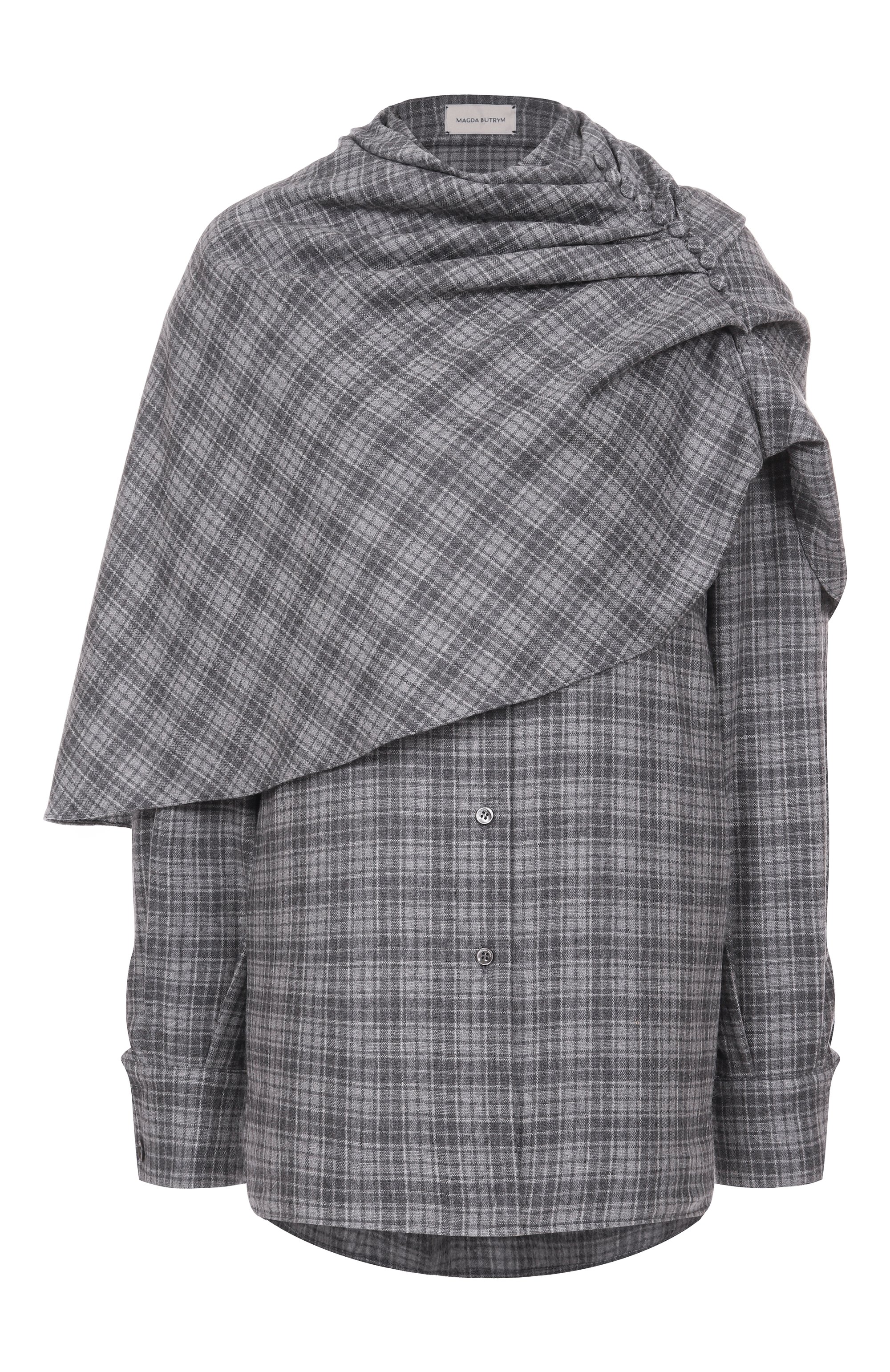 Рубашка из шерсти и кашемира MAGDA BUTRYM серого цвета по цене 152000 руб., арт. 376725, фото 1 Рубашка из шерсти и кашемира MAGDA BUTRYM, арт. 376725, фото 1