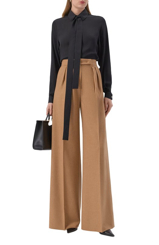 Шерстяные брюки Max Mara 0RI Бежевый  0RI Фото 2