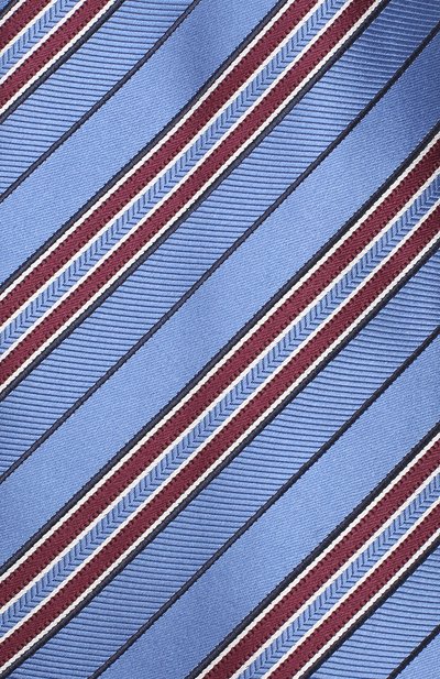 Шелковый галстук в полоску ZEGNA голубого цвета по цене 18350 руб., арт. Z3D22/1XW, фото 3 Шелковый галстук в полоску ZEGNA, арт. Z3D22/1XW, фото 3