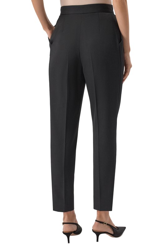 Шерстяные брюки Balmain FF1PN190/WC09 Чёрный  FF1PN190/WC09 Фото 4