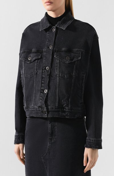 Джинсовая куртка 3X1 черного цвета по цене 31200 руб., арт. WJ0B10966/SHRED, фото 3 Джинсовая куртка 3X1, арт. WJ0B10966/SHRED, фото 3
