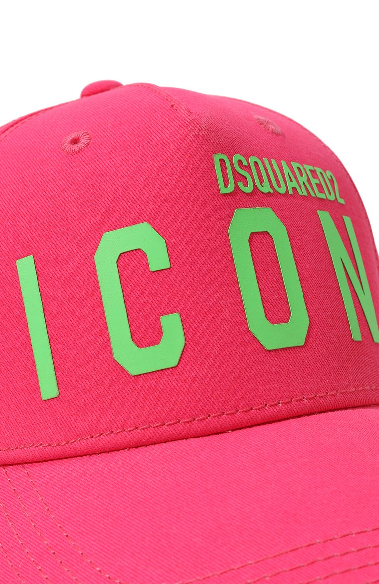 Детская хлопковая бейсболка DSQUARED2 фуксия цвета, арт. DQ2429/D0A9J | Фото 3 (Материал: Текстиль, Хлопок; Материал сплава: Проставлено; Нос: Не проставлено)