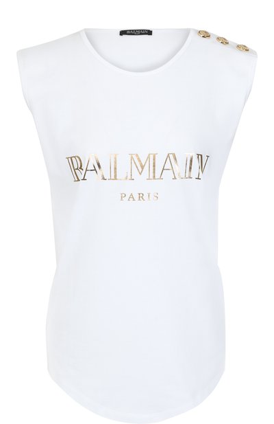 Женский хлопковый топ BALMAIN, арт. 148100/326I